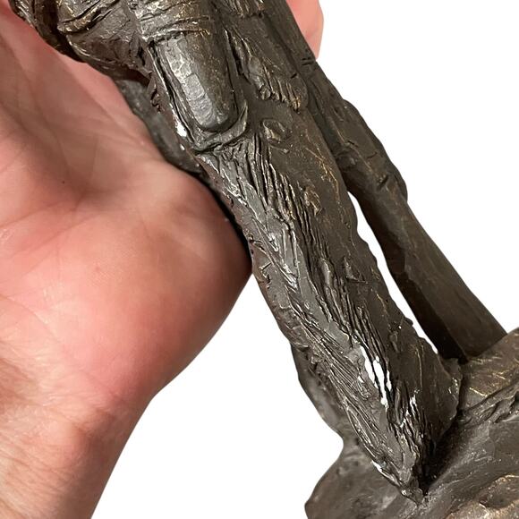 Michael Garman Buffalo Hunter Cowboy Sculpture Signed Retired Vintage 1987 READ - Picture 9 of 16